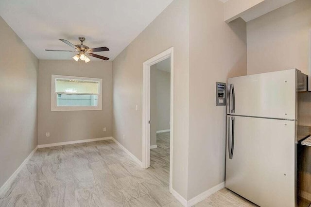 2511 W Abdella St, Tampa, FL 33607 - kitchen with stainless steel fridge and ceiling fan