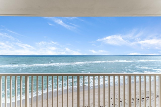 property view of water featuring a view of the beach