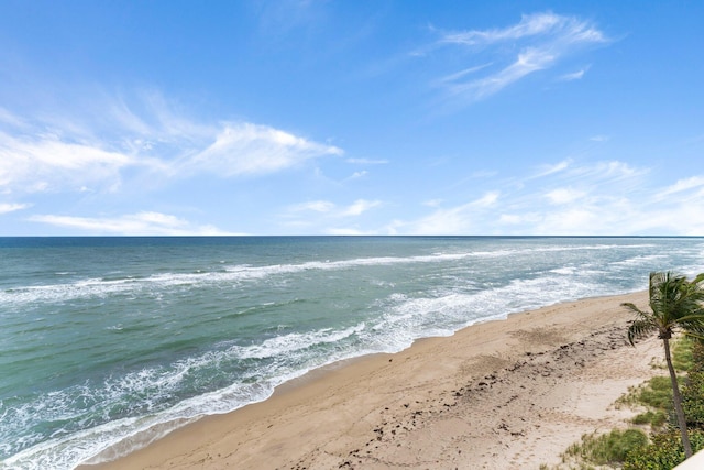 property view of water featuring a view of the beach