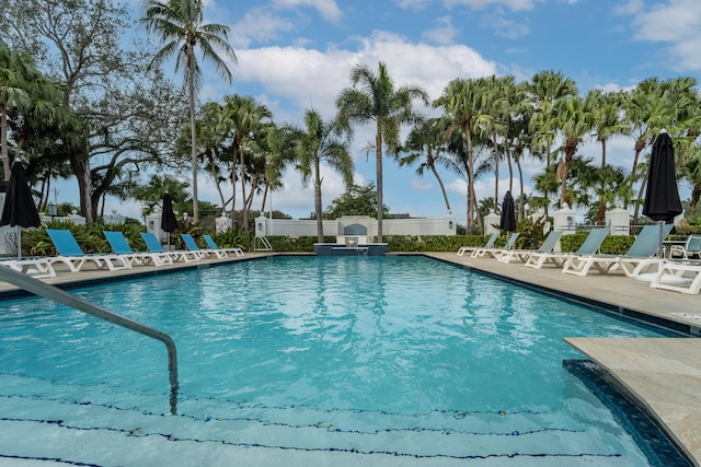 view of pool with a patio area