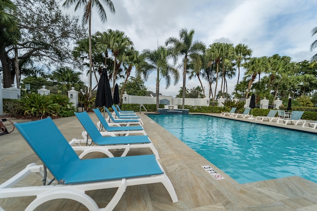 view of pool featuring a patio area