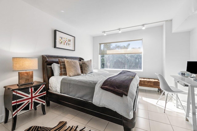44 Cocoanut Row Unit 120B, Palm Beach, FL 33480 - bedroom featuring light tile patterned floors and rail lighting