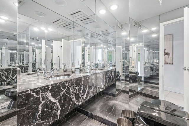 44 Cocoanut Row Unit 120B, Palm Beach, FL 33480 - full bathroom with vanity and recessed lighting