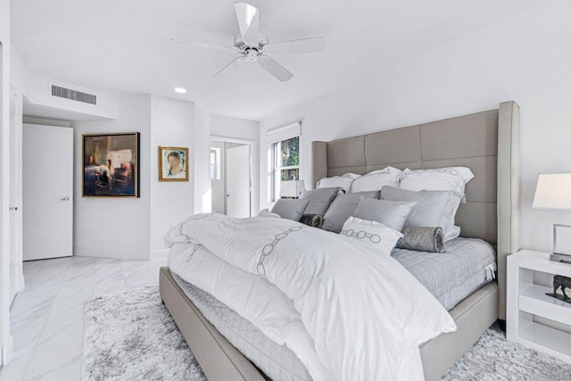 bedroom with ceiling fan