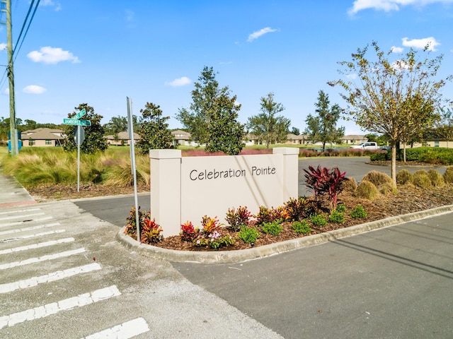 view of community sign