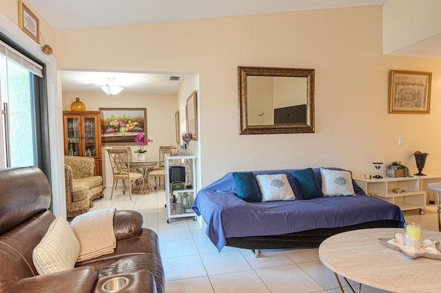 view of tiled living room