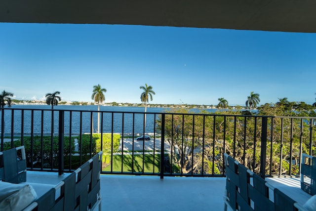 balcony with a water view