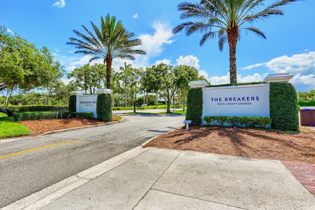 view of community sign