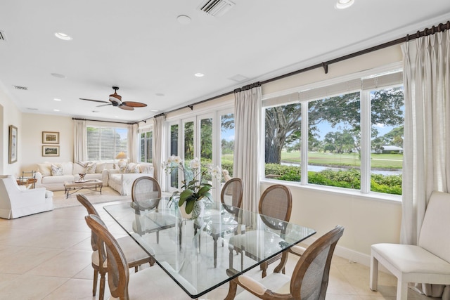 4 Country Rd, Village Of Golf, FL 33436 - dining room featuring ceiling fan and light tile patterned flooring