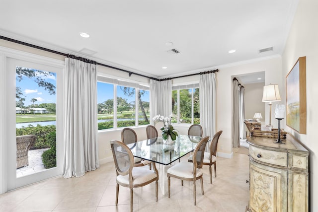4 Country Rd, Village Of Golf, FL 33436 - tiled dining area featuring ornamental molding