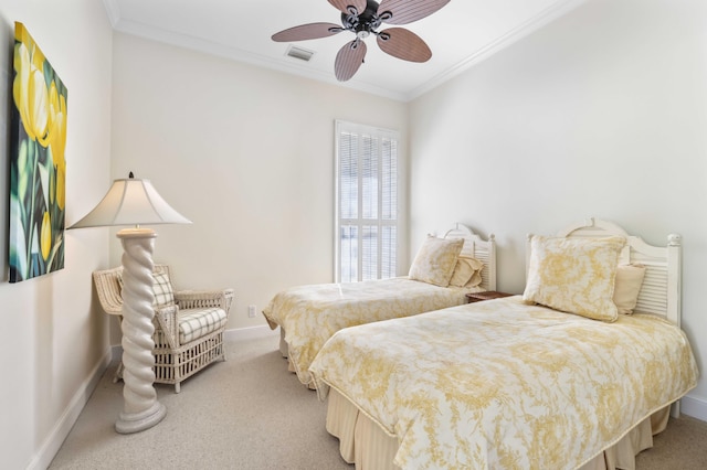 4 Country Rd, Village Of Golf, FL 33436 - bedroom with carpet, ceiling fan, and crown molding