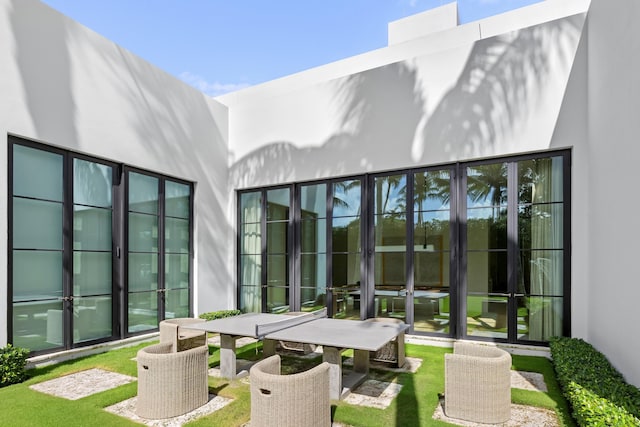 view of patio / terrace featuring french doors