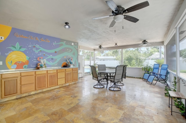 view of patio / terrace with ceiling fan