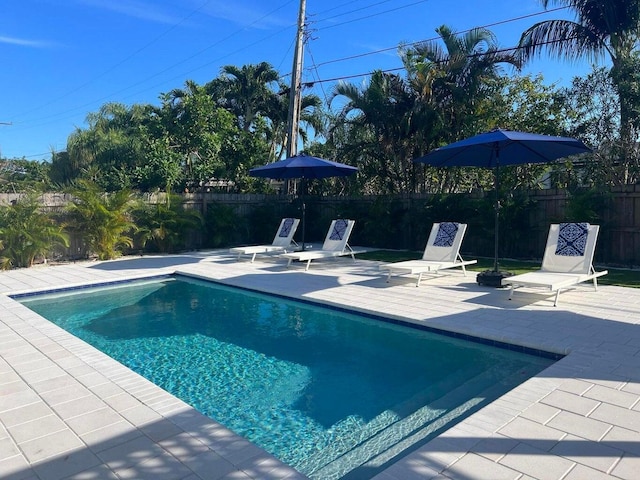 view of pool with a patio