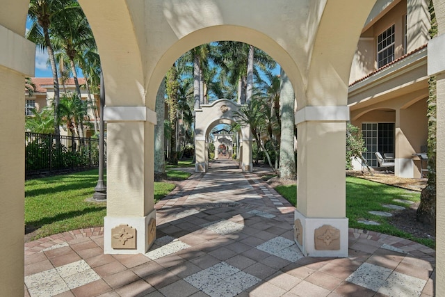 exterior space featuring a lawn