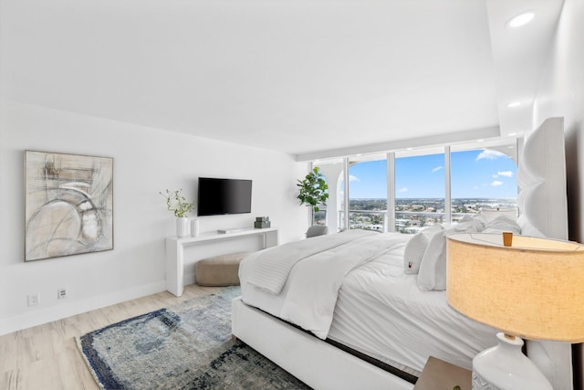 bedroom featuring light hardwood / wood-style floors