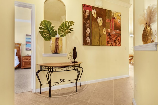 corridor with tile patterned floors