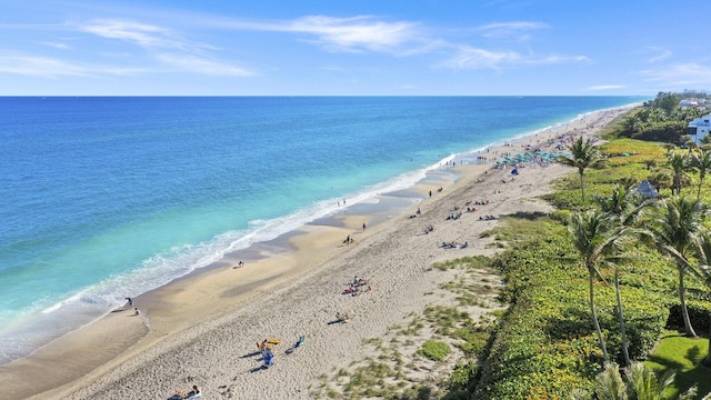 view of water feature with a view of the beach