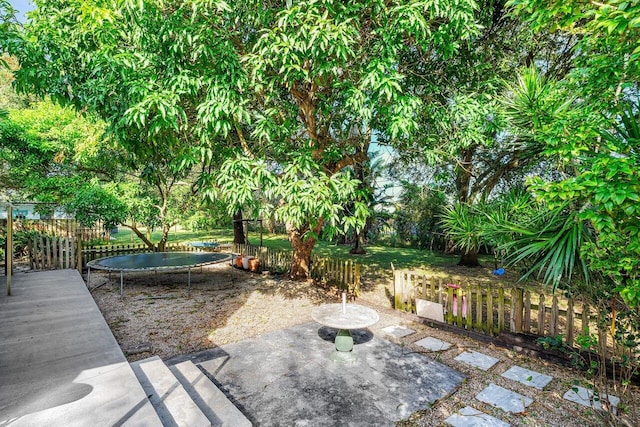 view of patio with a trampoline