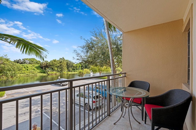 balcony with a water view