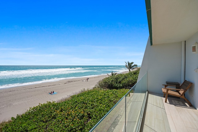 view of water feature featuring a view of the beach