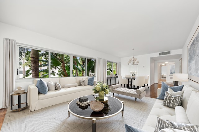 living room featuring hardwood / wood-style flooring