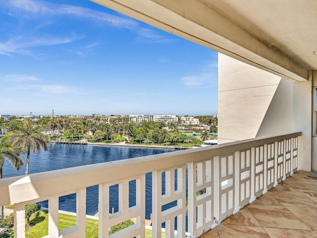 balcony with a water view