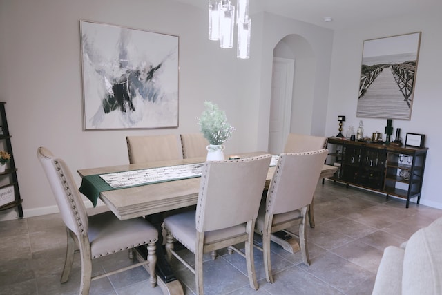 view of tiled dining room