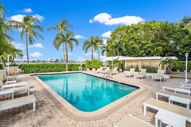 view of pool with a patio area