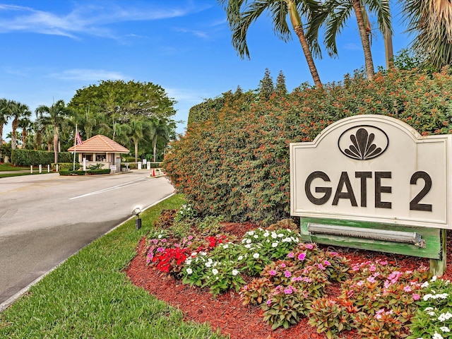 view of community sign