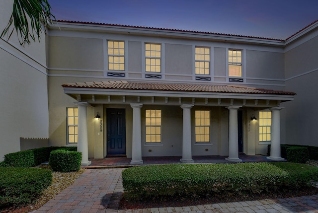 view of front of home featuring covered porch