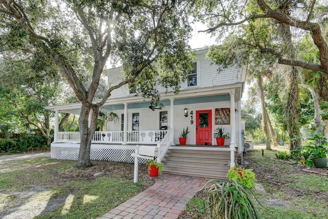 view of front of property with a porch