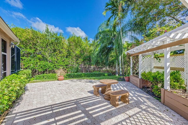 view of patio / terrace with a pergola