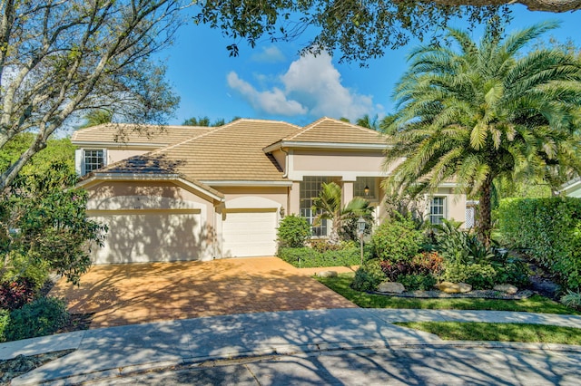 view of front of house with a garage