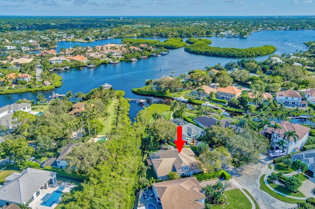 6481 Spartina Cir, Jupiter, FL 33458 - aerial view of residential area with a nearby body of water