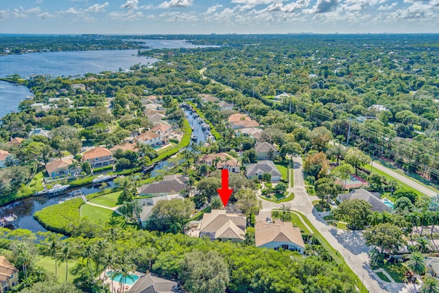 6481 Spartina Cir, Jupiter, FL 33458 - aerial view of residential area featuring a large body of water