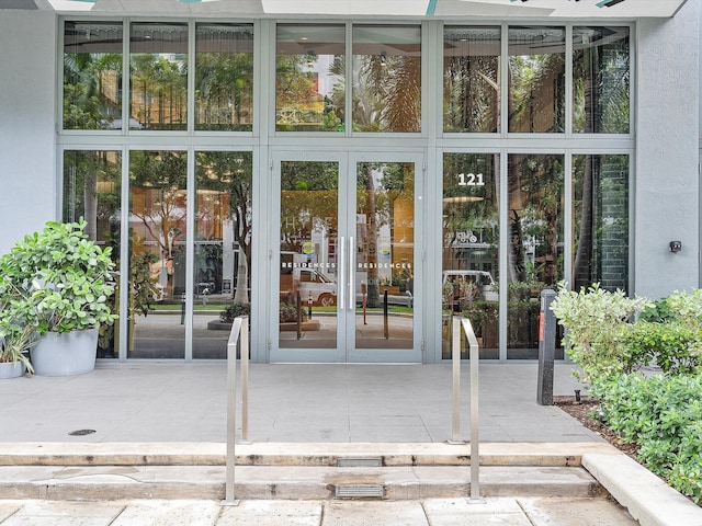 doorway to property featuring french doors and a patio