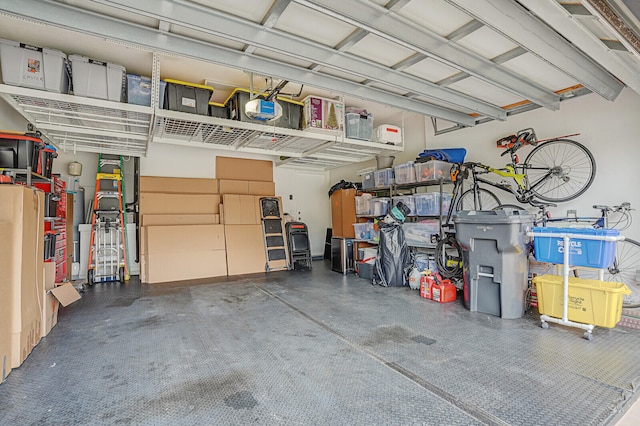 garage with water heater