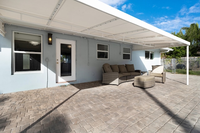 view of patio / terrace featuring an outdoor living space