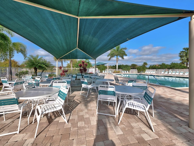 view of patio / terrace with a community pool