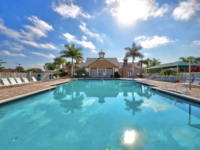 view of pool featuring a patio