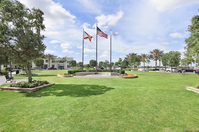 view of community with a lawn