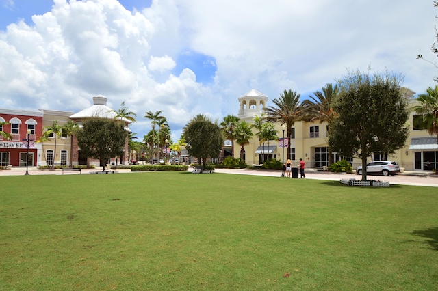 view of home's community with a yard