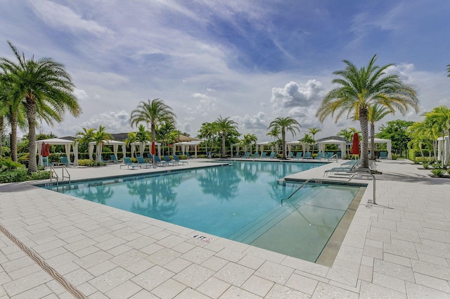 view of pool featuring a patio area