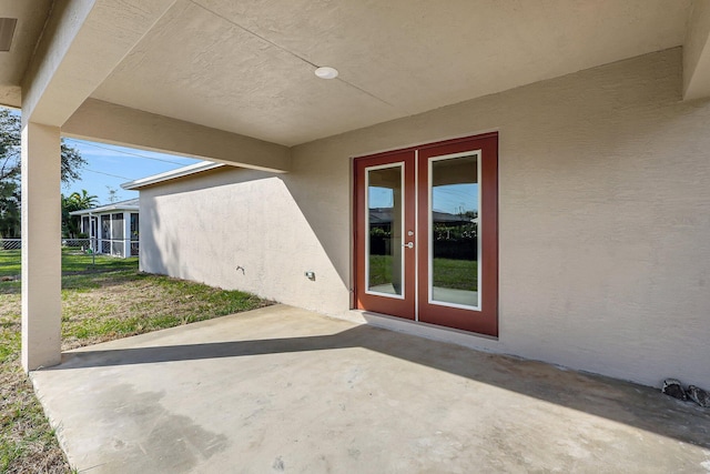 view of patio with french doors