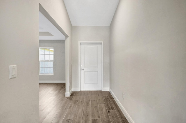 hall featuring light hardwood / wood-style floors