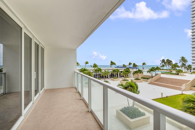 balcony with a water view