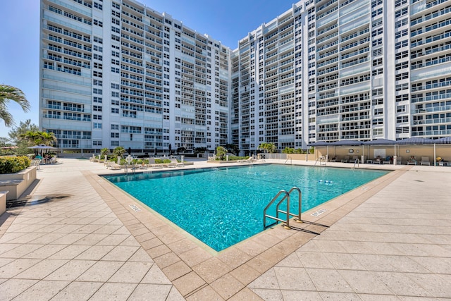 view of pool with a patio