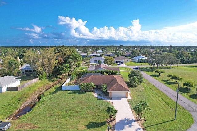 drone / aerial view with a residential view