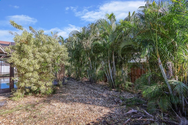 view of yard featuring fence